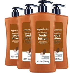 4-Pack Amazon Basics Moisturizing Cocoa Butter Body Lotion for Dry Skin 20.3oz
